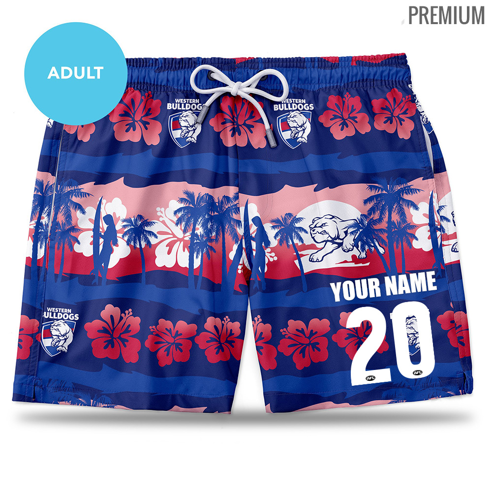 Buy 2020 Western Bulldogs AFL Hawaiian Shorts - Adult ...