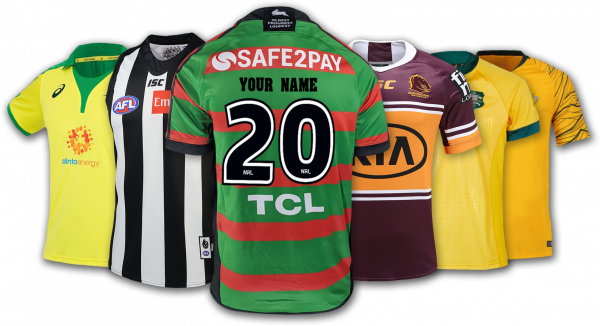 Aussie Kit - Personalised Jerseys with Your Name & Number