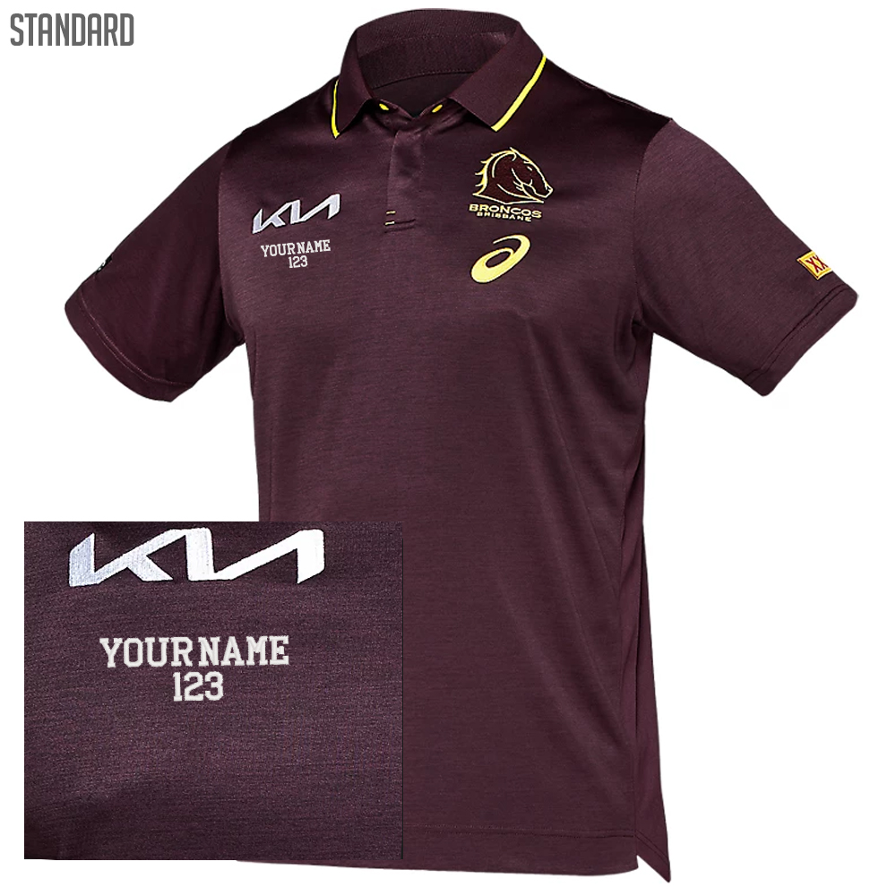 Buy 2023 Brisbane Broncos NRL Training Polo Shirt – Mens - Aussie Kit