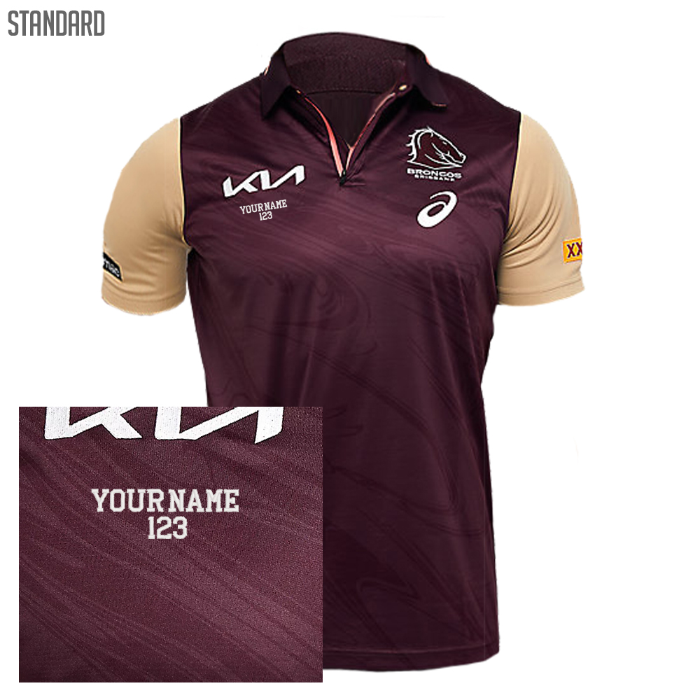 Buy 2023 Brisbane Broncos NRL Training Polo Shirt – Mens - Aussie Kit