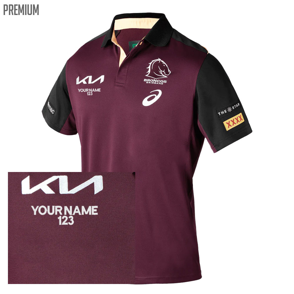 Buy 2024 Brisbane Broncos NRL Training Polo Shirt – Mens - Aussie Kit